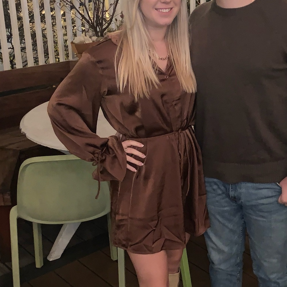 White Fox Boutique Rich Brown Dress